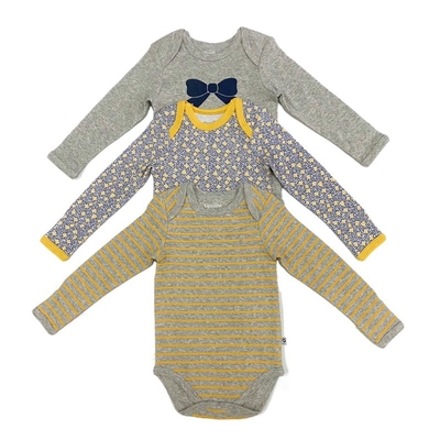 Custom Cotton Baby Bodysuit White Full Print Unisex Long Sleeve Bodysuit With Button