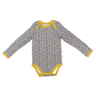 Custom Cotton Baby Bodysuit White Full Print Unisex Long Sleeve Bodysuit With Button