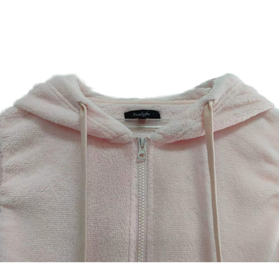 Custom Woman Hoodie Soft Hand Feel Women Zipper Hoodie 240gsm Coral Velvet Vest Hoodies
